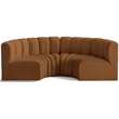 Bowery Hill Contemporary Soft Saddle Velvet Modular Sectional