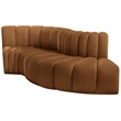 Bowery Hill Contemporary Soft Saddle Velvet Modular Sectional