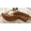 Bowery Hill Contemporary Soft Saddle Velvet Modular Sectional