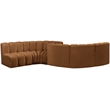 Bowery Hill Contemporary Soft Saddle Velvet Modular Sectional