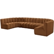 Bowery Hill Contemporary Soft Saddle Velvet Modular Sectional