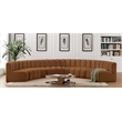 Bowery Hill Contemporary Soft Saddle Velvet Modular Sectional