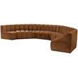 Bowery Hill Contemporary Soft Saddle Velvet Modular Sectional
