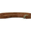 Bowery Hill Contemporary Soft Saddle Velvet Modular Sectional