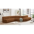 Bowery Hill Contemporary Soft Saddle Velvet Modular Sectional