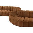 Bowery Hill Contemporary Soft Saddle Velvet Modular Sectional
