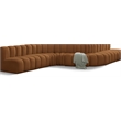 Bowery Hill Contemporary Soft Saddle Velvet Modular Sectional