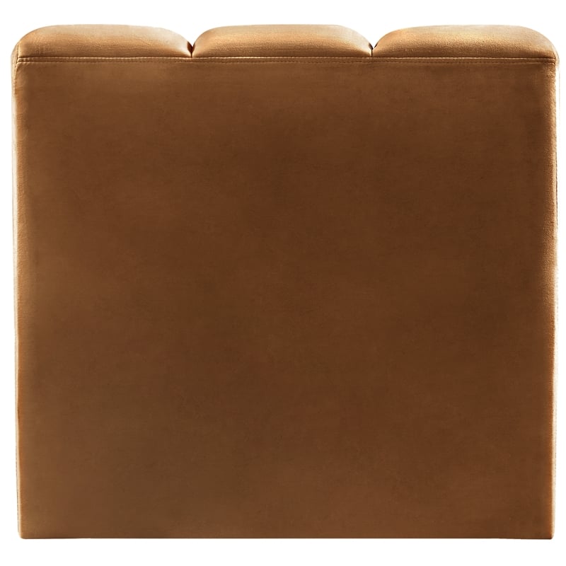 Bowery Hill Contemporary Deep Channel Tufted Soft Saddle Velvet Straight Chair