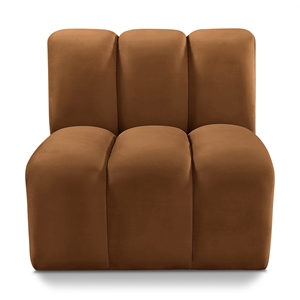 Bowery Hill Contemporary Deep Channel Tufted Soft Saddle Velvet Straight Chair