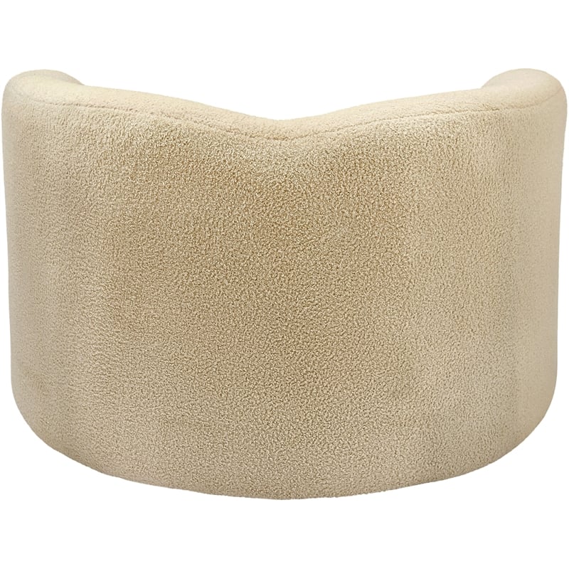 Bowery Hill Contemporary Beige Faux Shearling Teddy Fabric Chair