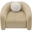 Bowery Hill Contemporary Beige Faux Shearling Teddy Fabric Chair