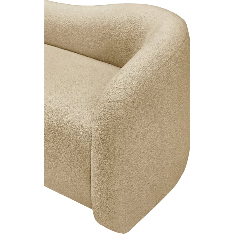 Bowery Hill Contemporary Beige Faux Shearling Teddy Fabric Chair