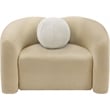 Bowery Hill Contemporary Beige Faux Shearling Teddy Fabric Chair