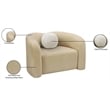 Bowery Hill Contemporary Beige Faux Shearling Teddy Fabric Chair