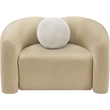 Bowery Hill Contemporary Beige Faux Shearling Teddy Fabric Chair