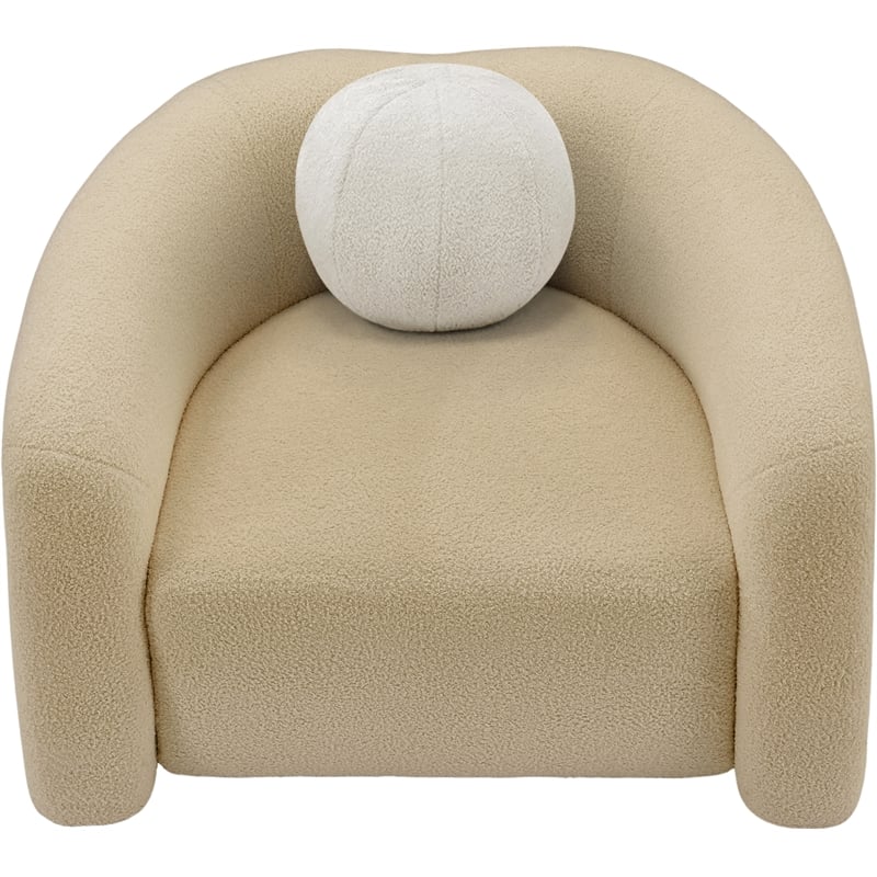 Bowery Hill Contemporary Beige Faux Shearling Teddy Fabric Chair