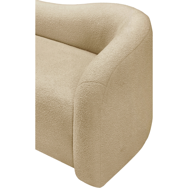Bowery Hill Contemporary Beige Faux Shearling Teddy Fabric Chair