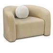 Bowery Hill Contemporary Beige Faux Shearling Teddy Fabric Chair