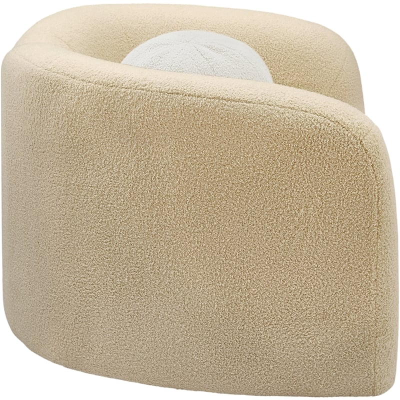 Bowery Hill Contemporary Beige Faux Shearling Teddy Fabric Chair