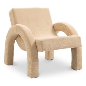 Bowery Hill Contemporary Soft Beige Durable Fabric Accent Chair