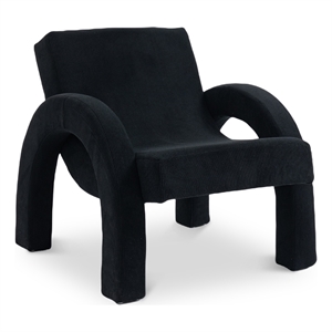 Bowery Hill Contemporary Soft Black Durable Fabric Accent Chair