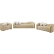 Bowery Hill Contemporary Beige Faux Shearling Teddy Fabric Sofa