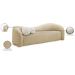 Bowery Hill Contemporary Beige Faux Shearling Teddy Fabric Sofa
