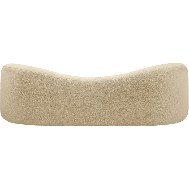 Bowery Hill Contemporary Beige Faux Shearling Teddy Fabric Sofa