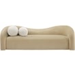 Bowery Hill Contemporary Beige Faux Shearling Teddy Fabric Sofa