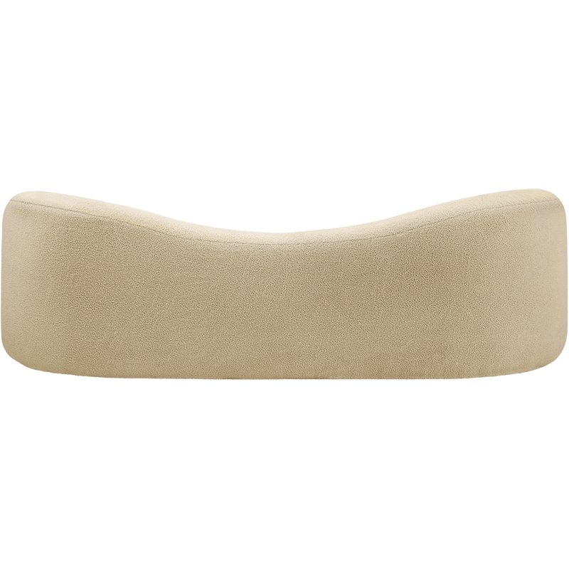 Bowery Hill Contemporary Beige Faux Shearling Teddy Fabric Sofa