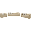 Bowery Hill Contemporary Beige Faux Shearling Teddy Fabric Sofa