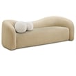 Bowery Hill Contemporary Beige Faux Shearling Teddy Fabric Sofa