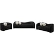 Bowery Hill Contemporary Black Faux Shearling Teddy Fabric Sofa