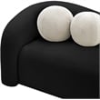 Bowery Hill Contemporary Black Faux Shearling Teddy Fabric Sofa