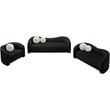 Bowery Hill Contemporary Black Faux Shearling Teddy Fabric Sofa