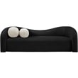 Bowery Hill Contemporary Black Faux Shearling Teddy Fabric Sofa