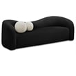 Bowery Hill Contemporary Black Faux Shearling Teddy Fabric Sofa