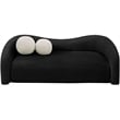 Bowery Hill Contemporary Black Faux Shearling Teddy Fabric Sofa