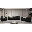 Bowery Hill Contemporary Black Faux Shearling Teddy Fabric Sofa