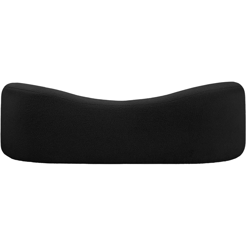 Bowery Hill Contemporary Black Faux Shearling Teddy Fabric Sofa