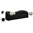 Bowery Hill Contemporary Black Faux Shearling Teddy Fabric Sofa
