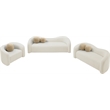 Bowery Hill Contemporary Cream Faux Shearling Teddy Fabric Sofa