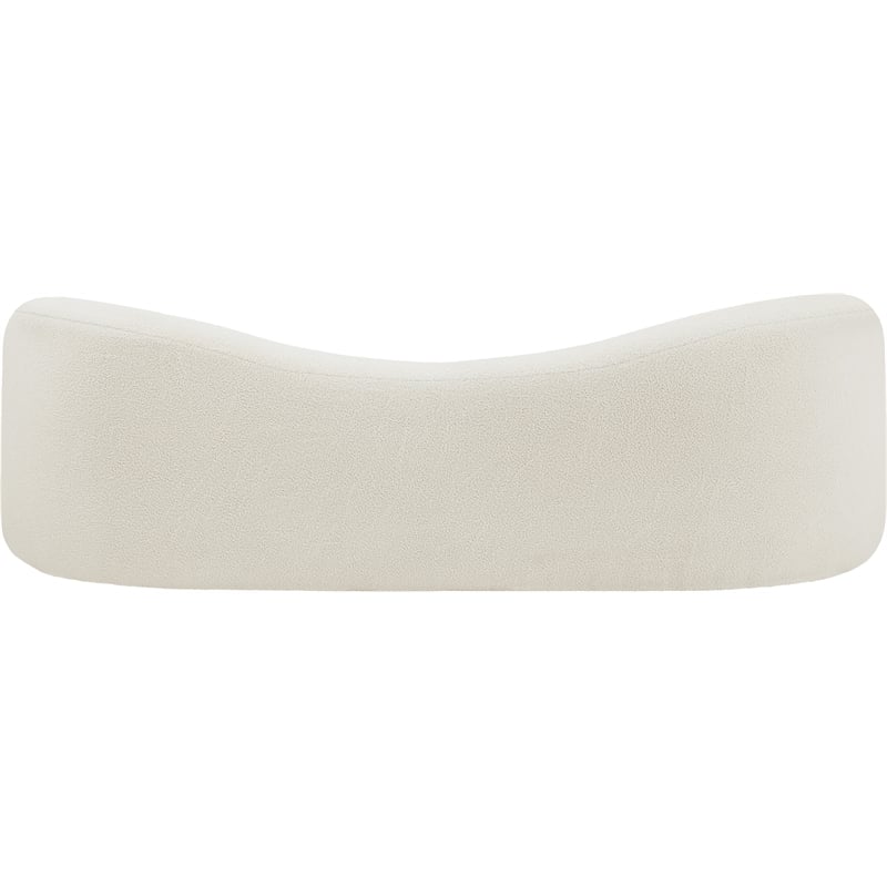 Bowery Hill Contemporary Cream Faux Shearling Teddy Fabric Sofa