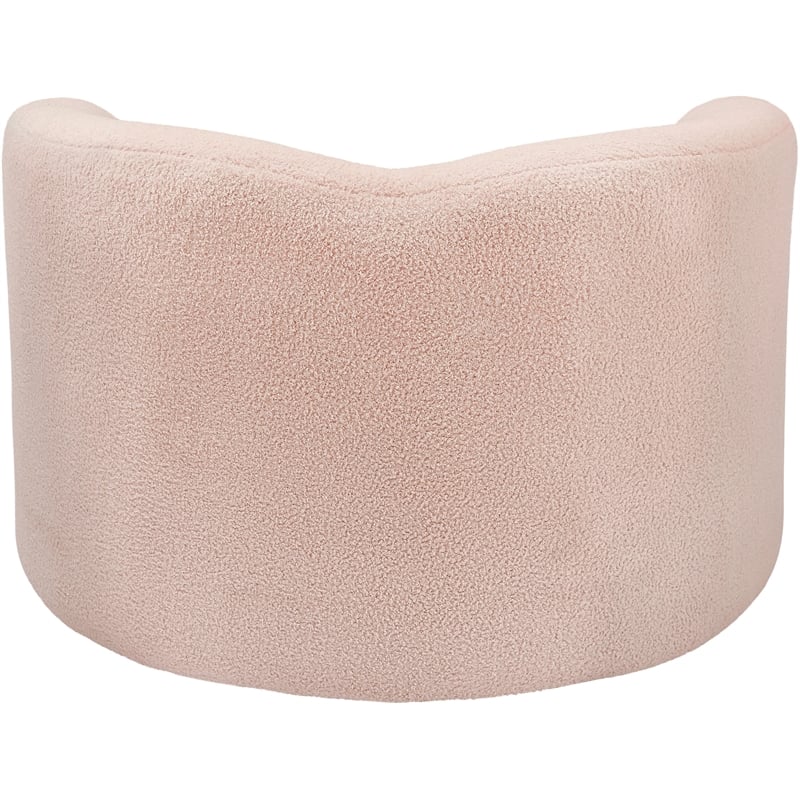 Bowery Hill Contemporary Pink Faux Shearling Teddy Fabric Chair