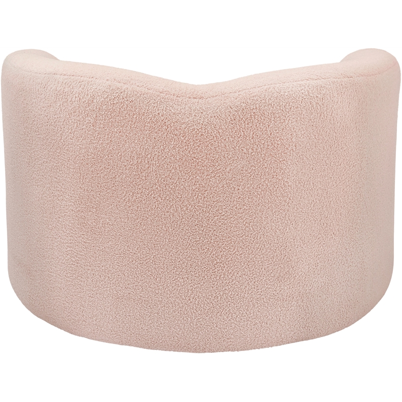 Bowery Hill Contemporary Pink Faux Shearling Teddy Fabric Chair