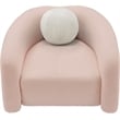 Bowery Hill Contemporary Pink Faux Shearling Teddy Fabric Chair