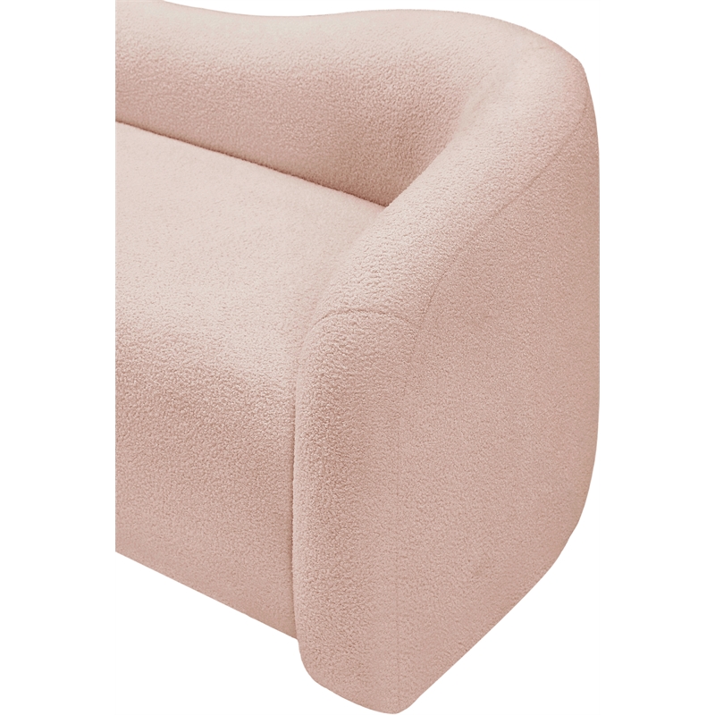 Bowery Hill Contemporary Pink Faux Shearling Teddy Fabric Chair