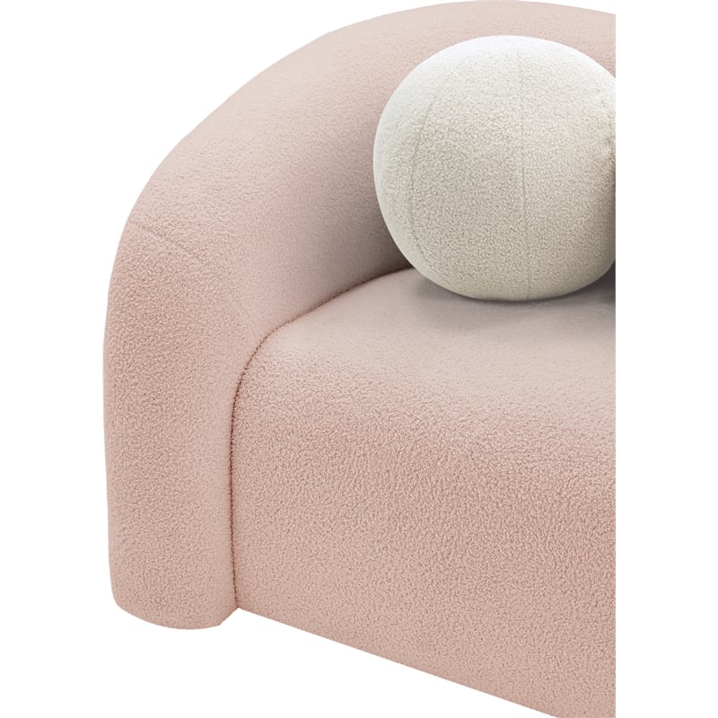 Bowery Hill Contemporary Pink Faux Shearling Teddy Fabric Chair