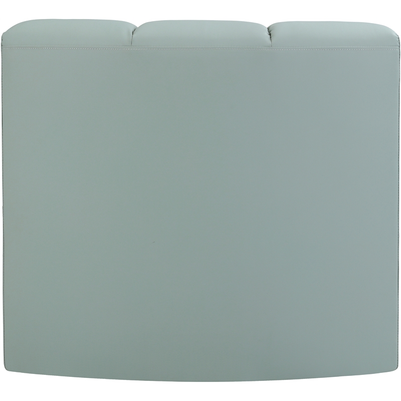 Bowery Hill Contemporary Mint Green Vegan Leather Curved Corner