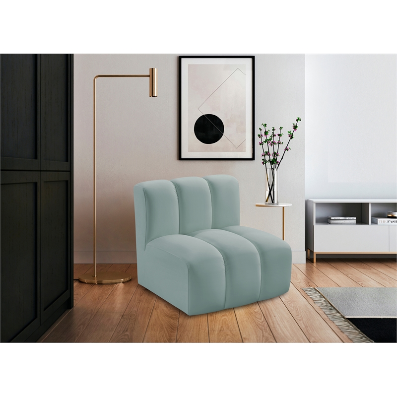 Bowery Hill Contemporary Mint Green Vegan Leather Straight Chair